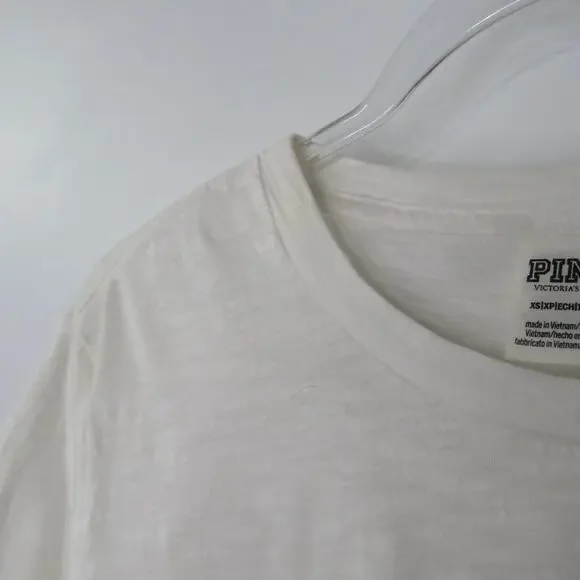 PINK Rainbow Checkered Crop Top Crewneck Colorful Extra Small Baby Tee - Picture 5 of 7